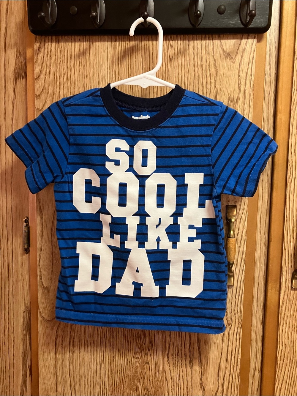2t Garanimals Blue & Black Striped Tee with White "So Cool Like Dad" Graphic